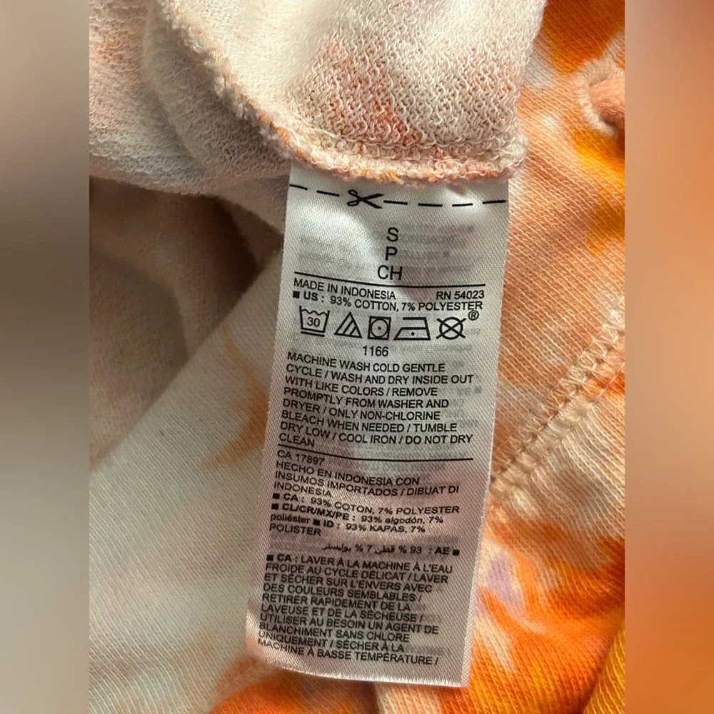 Old Navy Women's Tie-Dye Shorts Orange‎ & White Size Small Drawstring